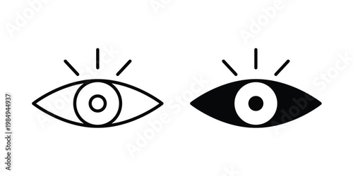 Visible icon and symbol. Vector icons set