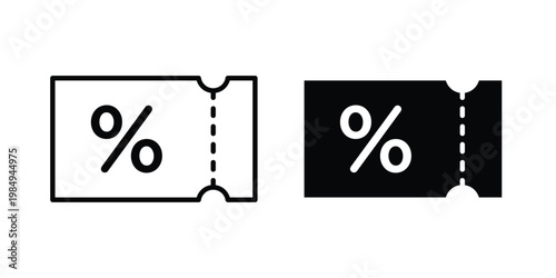 Voucher icon and symbol. Vector icons set