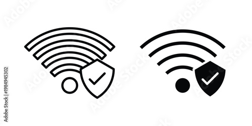 Wifi security icon and symbol. Vector icons set