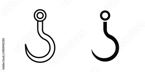 Winch hook icon and symbol. Vector icons set