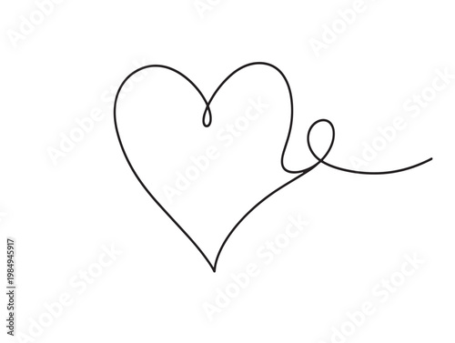 A heart with a small loop and a teardrop at its bottom Vector