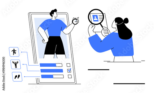 Fitness tracking concept. Fitness tracking enables personalized health monitoring and activity insights. Fitness tracking improves wellness, goal setting, and progress evaluation. For health apps