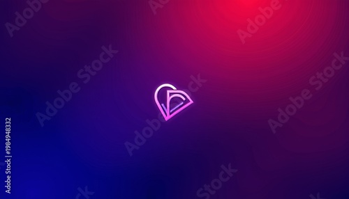 Abstract Geometric Logo with Gradient Background Featuring Soft Purple and Red Hues