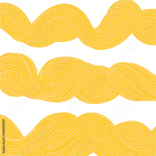 Abstract Yellow Wavy Lines Pattern Background with Curved Stripes