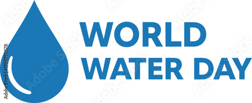 Logo for world water day highlighting global water conservation efforts Vector