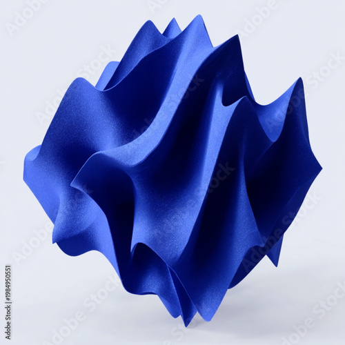 Blue Fabric Sculpture For Conceptual Art And Design