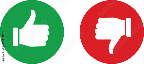 Positive and negative reaction icons displayed side by side Vector