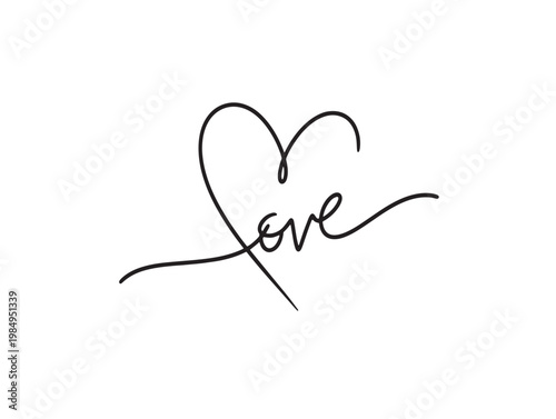Handwritten cursive signature with the word love in elegant script Vector