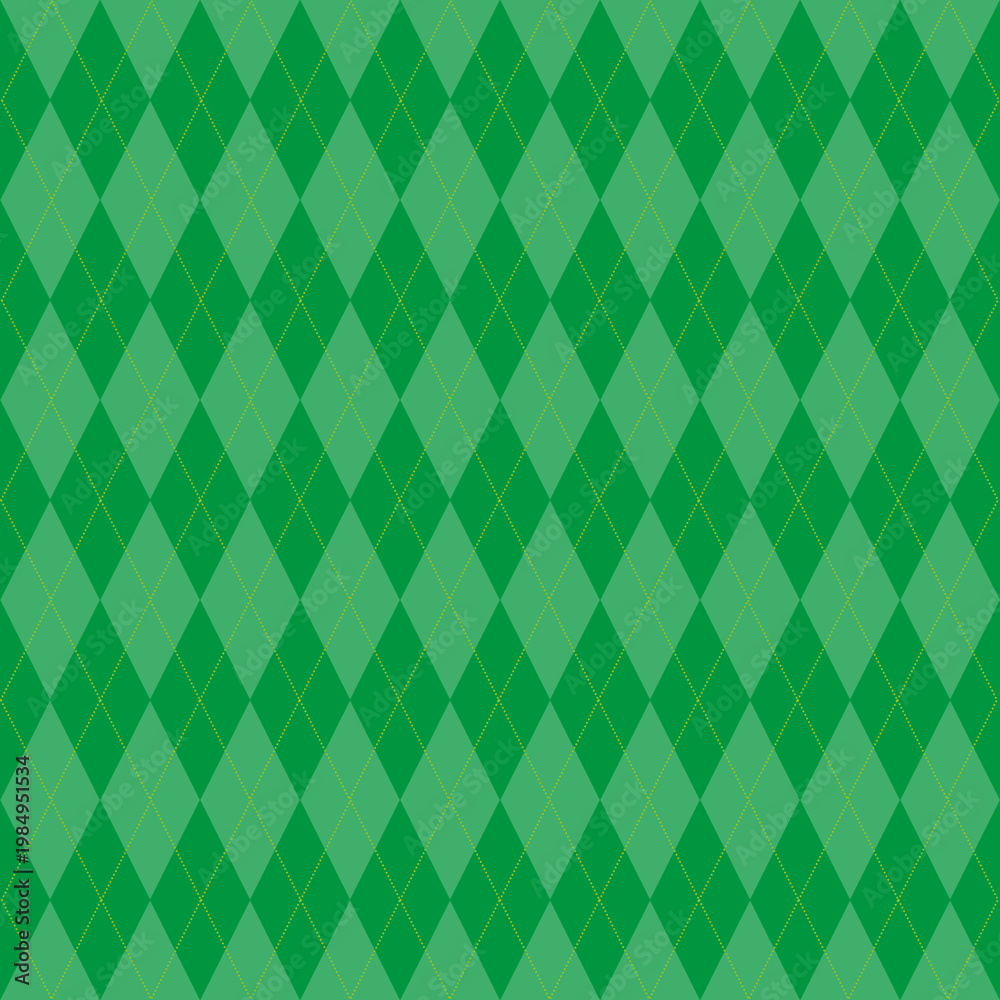 Fototapeta premium Argyle seamless pattern, christmas green. sweaters, knits, gift bags and more