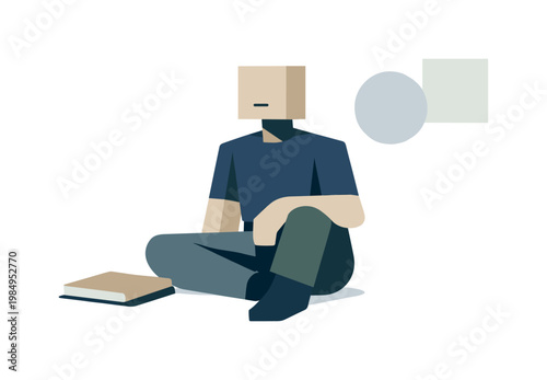 Individual allowing some overlapping demands to recede naturally, reducing strain without forcing output. Stylized editorial