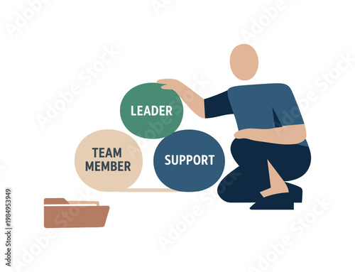 Individual reorganizing remaining role markers into a clearer relational structure, shaping role understanding. Stylized