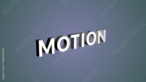 Rotating 3D MOTION text animation with 3d text spin, text animation style, smooth loop rotation, modern typography design, glossy letters with depth and shadow