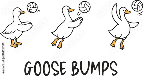 Goose Bumps Volleyball SVG, Funny Goose Volleyball Team Tee SVG, Cute Volleyball Player SVG, Volleyball SVG, Volleyball Lover SVG