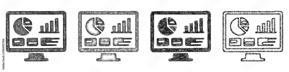 Fototapeta premium Sketch budget dashboard icon design set