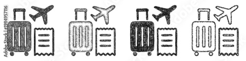 Sketch travel expenses icon design set