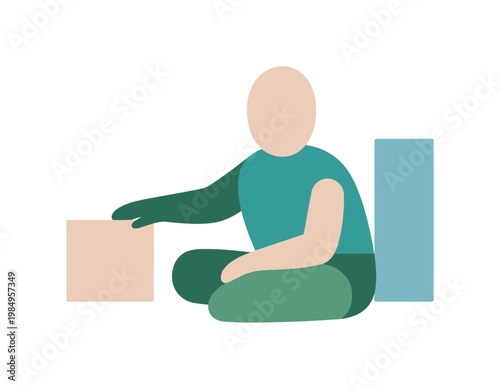 Abstract Editorial Illustration. Cognitive clarity advances as a second abstract element is gently repositioned closer, hinting at