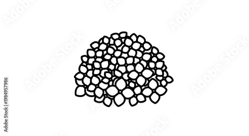 A cluster of small circles forming a larger circle.