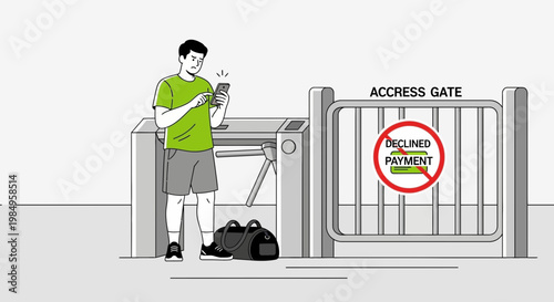 Man denied access at gate due to declined payment on phone