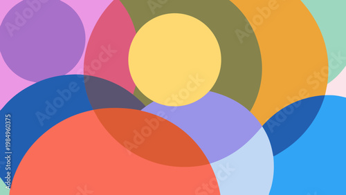 Vibrant overlapping circles in a colorful geometric arrangement