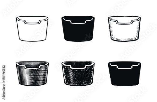 Coffee Container Variations. Removable ground coffee container at the base of an electric grinder used to collect freshly milled
