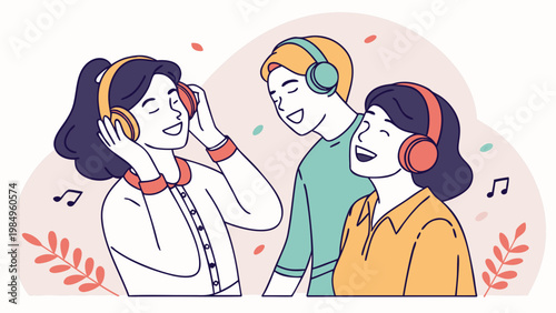 Three diverse women engaged in a friendly conversation outdoors with nature elements