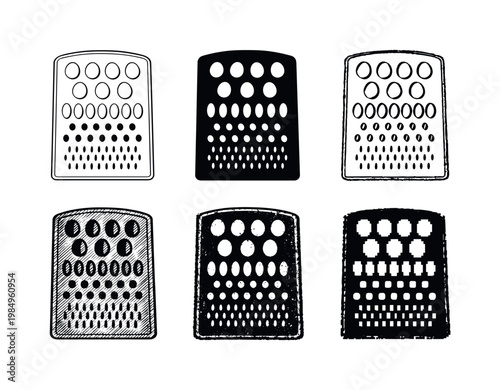 Stainless steel grating surface with multiple hole sizes used to shred or zest food items