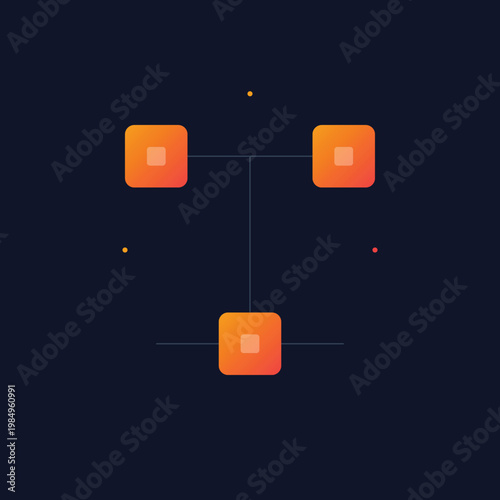 Abstract Blockchain Technology Concept with Decentralized Interconnected Blocks