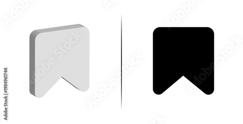 Social Media Save Icon Set: 2D Flat & 3D Isometric Design