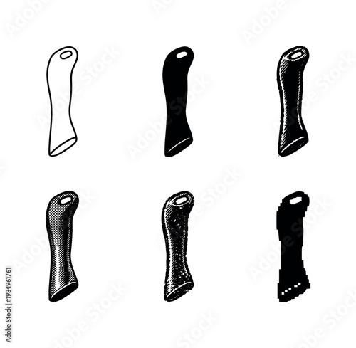 Handle of a dish brush designed for comfortable grip and effective scrubbing   six versions