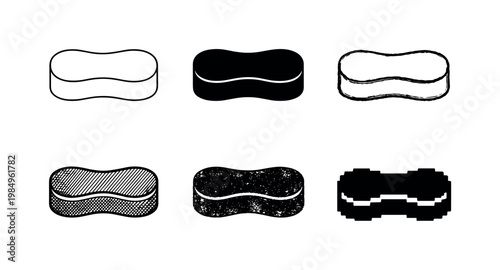 Rounded corners and edges of a kitchen sponge for safe handling and ergonomic use   six