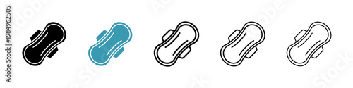 Foto Sanitary pad icons collection in black and blue colors