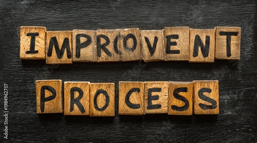 Text displaying the words Improvement Process.