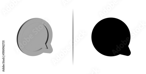 Social Media Comment Icon Set: 2D Flat & 3D Isometric Design