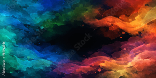 Abstract artistic composition that captivates with a stunning array of colors. Vibrant brushstrokes and flowing forms intertwine, creating a mesmerizing spectacle of depth and movement. 