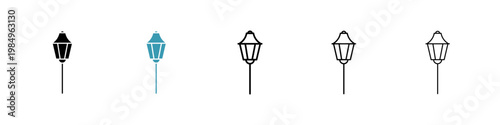 Fotografie Street light icons collection in black and blue colors