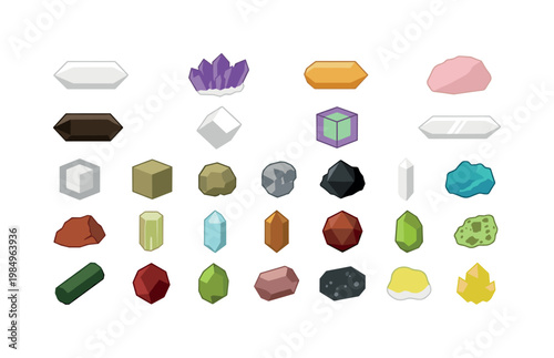 Mountain minerals like quartz crystal amethyst cluster calcite fluorite and natural rock crystals found in alpine environments