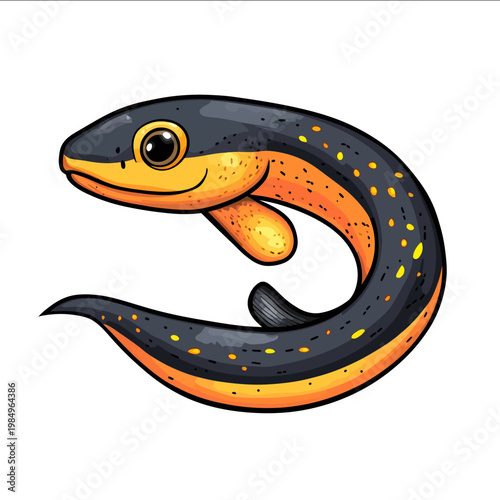 simple vector eel clipart illustration white background vector art style simple design flat illustration no shadows