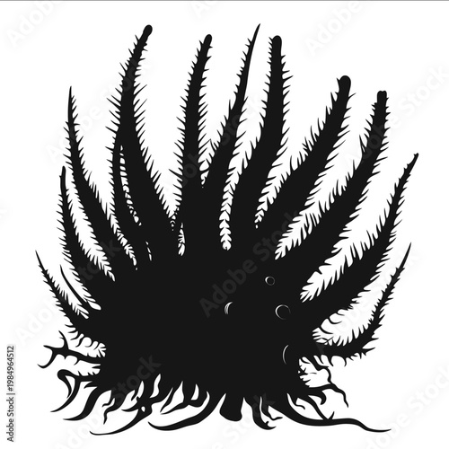 black silhouette barnacle on a white backgrounk vector