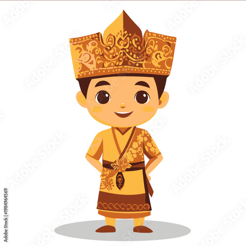 simple vector Javanese clipart illustration white background vector art style simple design flat illustration no shadows