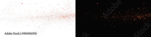 Foto Red burning fire sparks set, realistic glowing embers and flame particles on bla