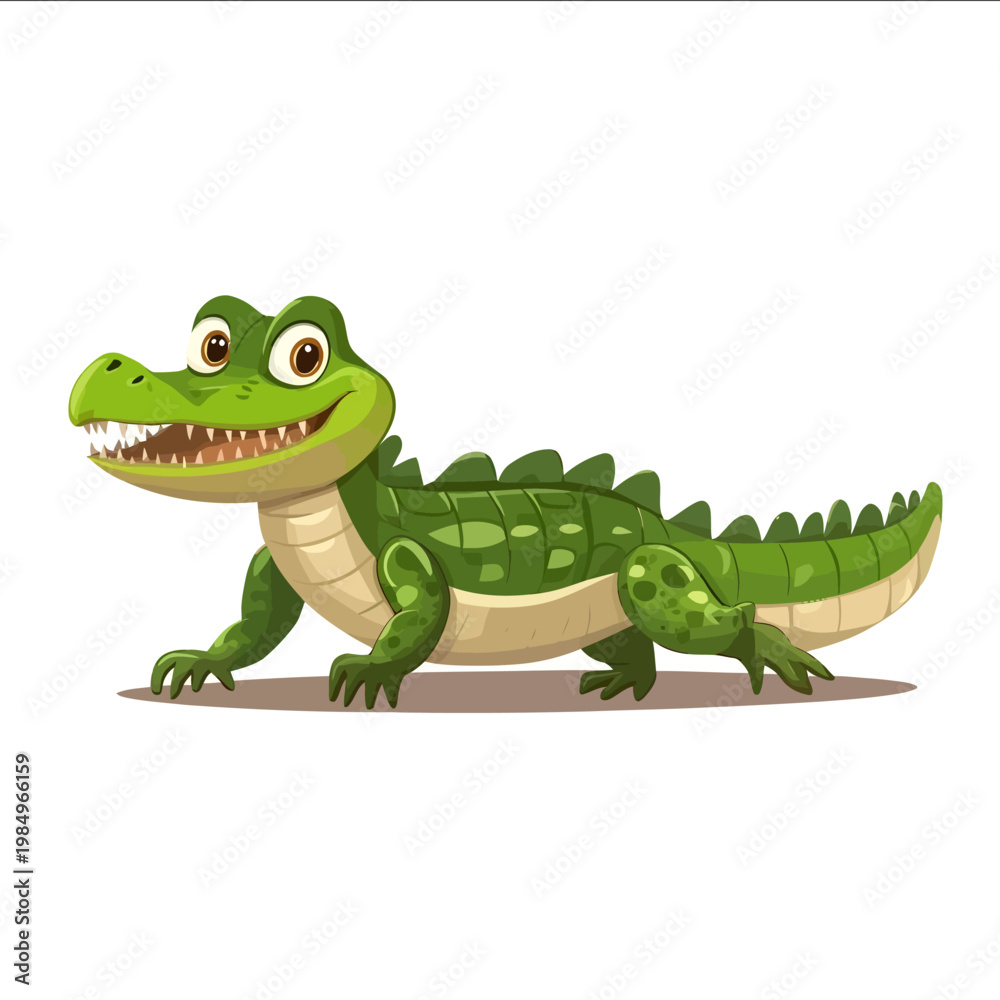 Fototapeta premium illustration alligator vector style flat illustration isolated on white background