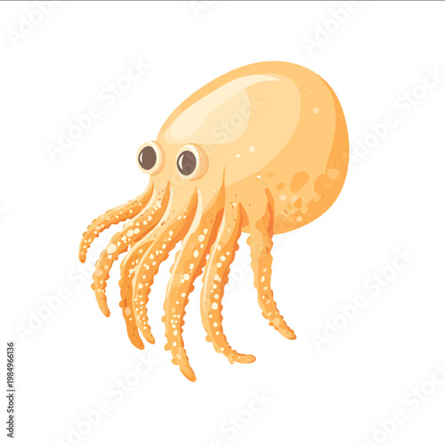 simple vector cephalpod clipart illustration white background vector art style simple design flat illustration no shadows