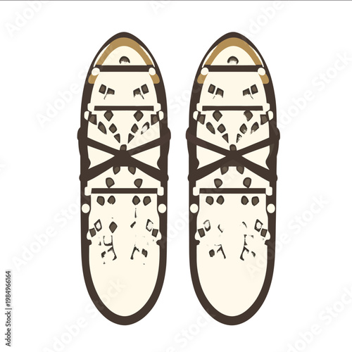 simple vector Snowshoe clipart illustration white background vector art style simple design flat illustration no shadows