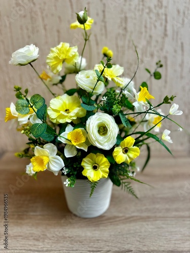 Elegant Floral Composition in White Pot