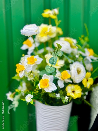 Elegant Floral Composition in White Pot