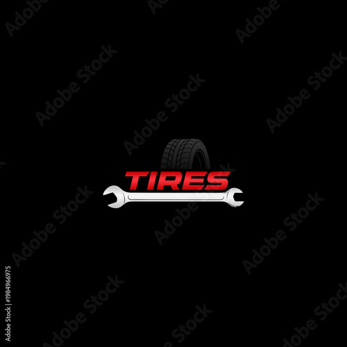 Tire and wrench service tool symbol.