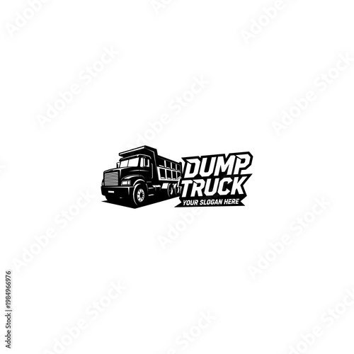 Black dump truck vehicle illustration.