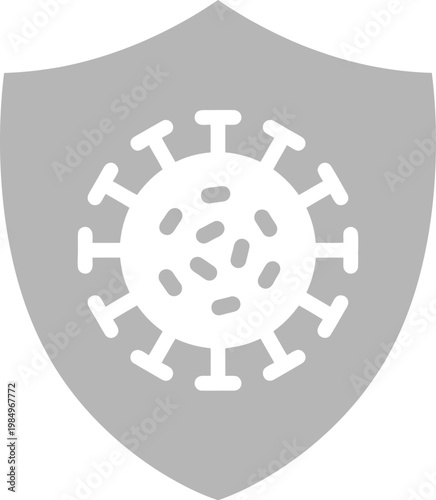 Shield protecting against virus infection with a graphic design