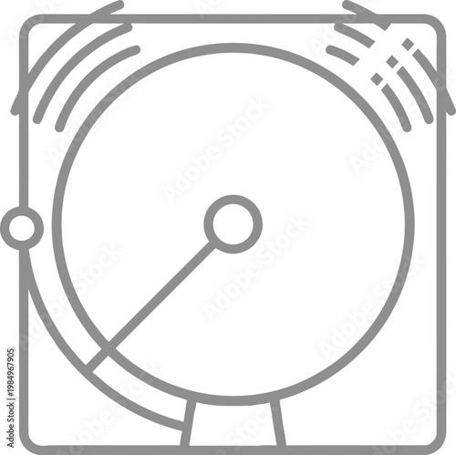 Gray vector illustration of a vinyl record player design element