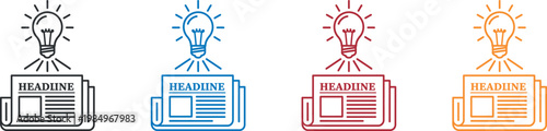 Newspaper Headline Lightbulb Ideas Concept